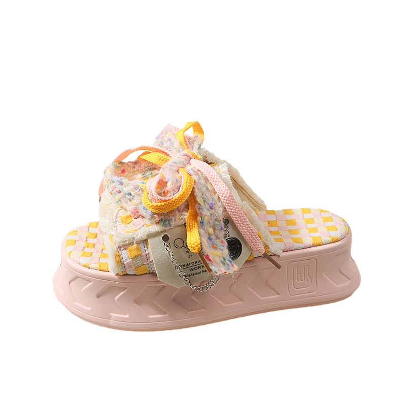 Lace-up Summer Women\'s kawaii Muffin Shoes Fashion Ladies Thick Soled Casual Sandals Casual Beach Shoes Female Jelly Shoes