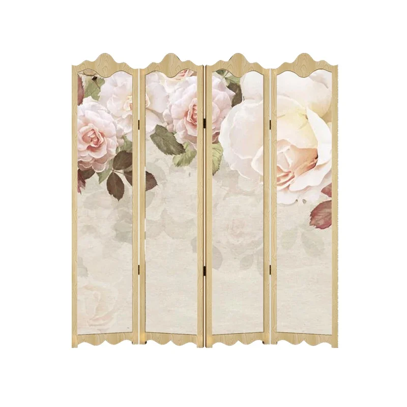 

Nordic solid wood mobile folding folding screen partition wall simple modern living room bedroom office home decoration