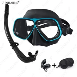 Free Diving Mask, Low Volume Aluminum Alloy Frame Mask, Scuba Diving Mask, Wet Breathing Tube, Tempered Glass Diving Mask