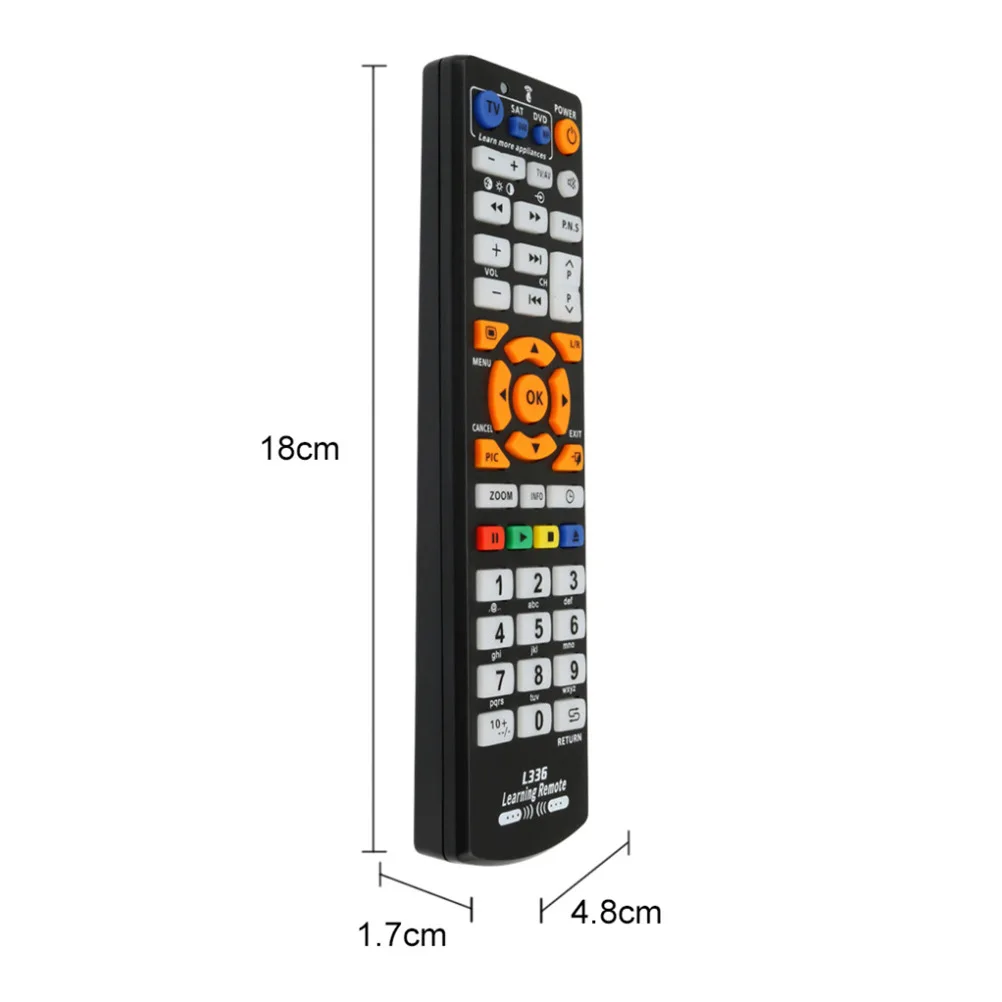 High Quality Universal Smart L336 IR Remote Control With Learning Function Copy for TV CBL DVD SAT STB DVB HIFI TV BOX VCR STR-T