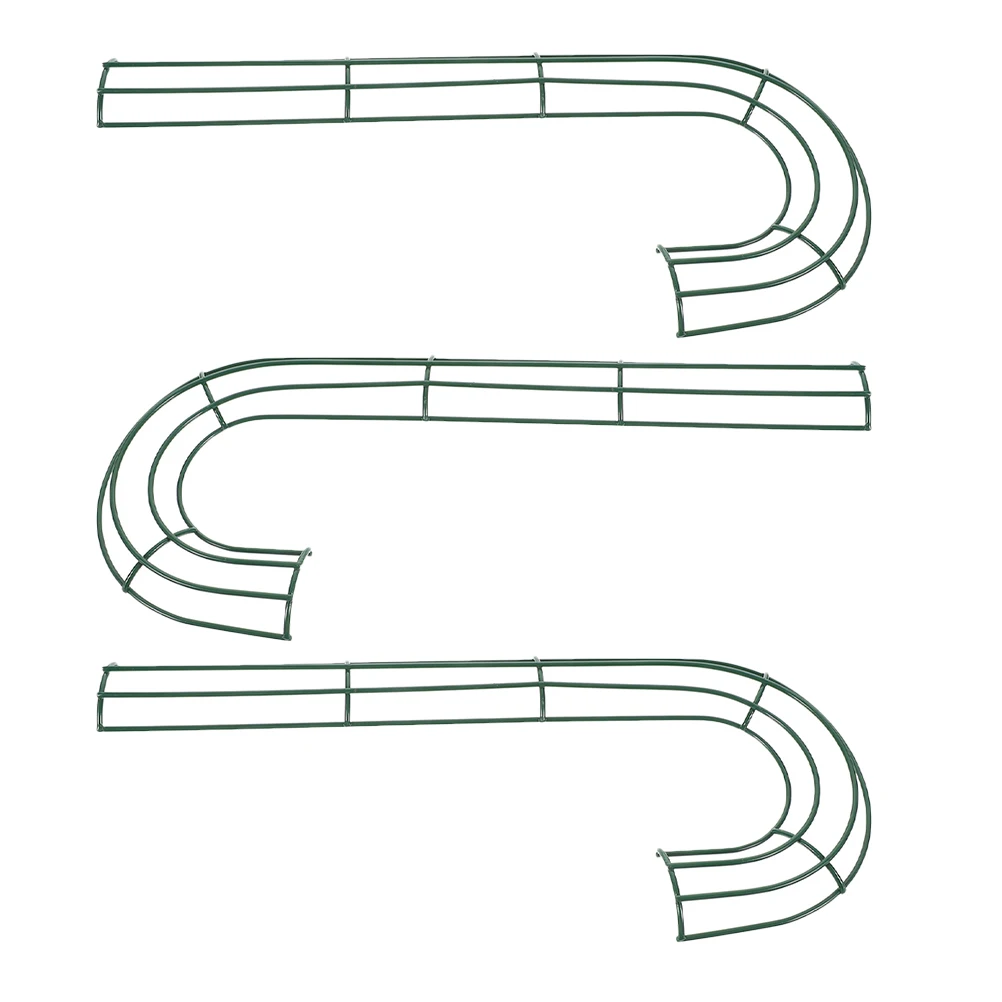 

3 Pcs Christmas Wrought Iron Wreath Candy Cane Shaped Wire Frame Decor Decorate Making Rings