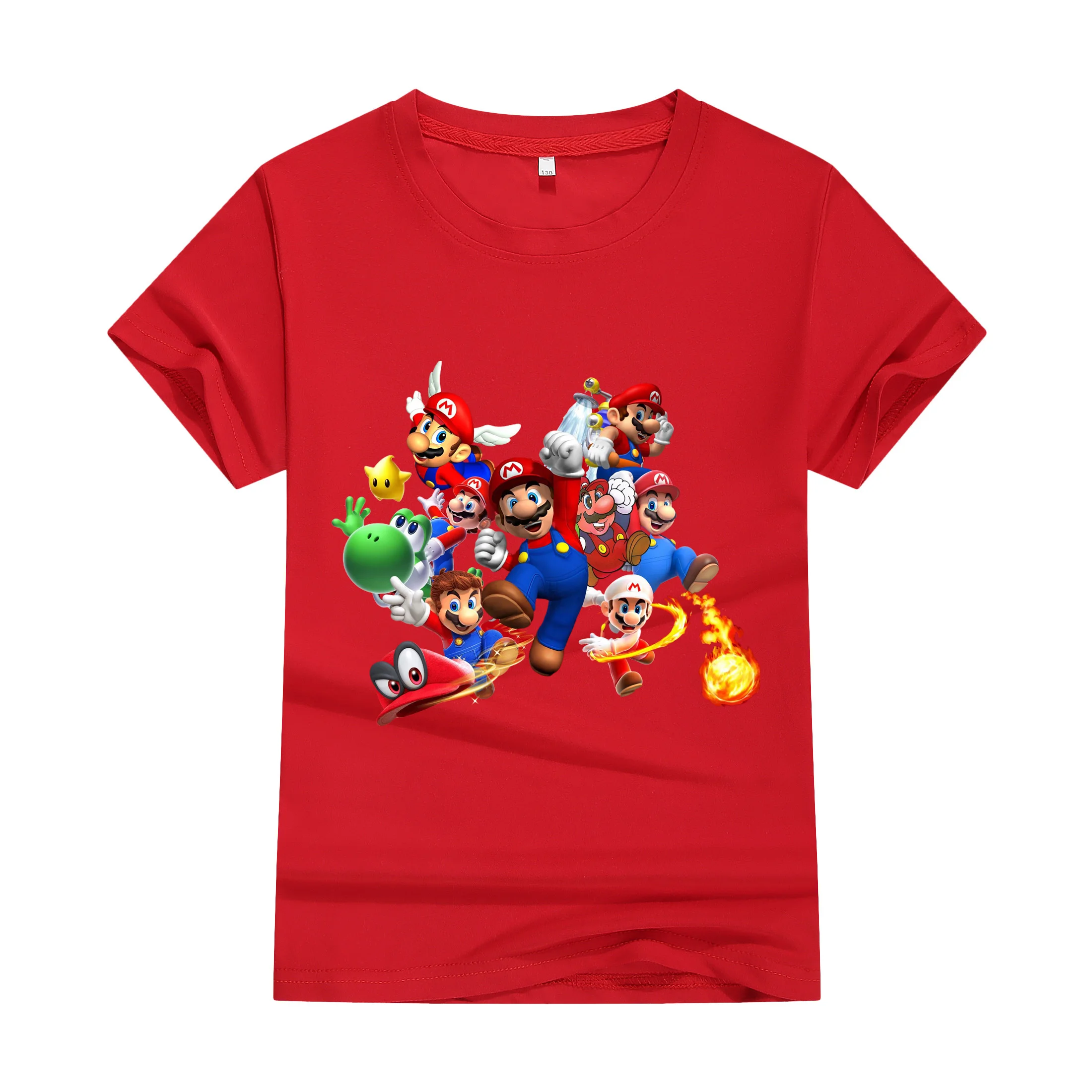 تي شيرت للأطفال ماريو 2025 ملابس علوية صيفية للرجال Y2k برقبة دائرية ملابس الشارع ملابس لويس أنيمي مغامرة قطن كلاسيكي #4