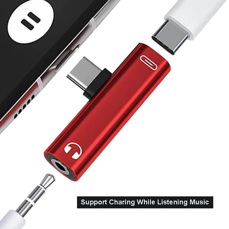 

2 in 1 Type C to 3.5mm Audio Converter USB C to AUX Earphone Adapter for Huawei Le TV Xiaomi Phone Charging Music Play Plug