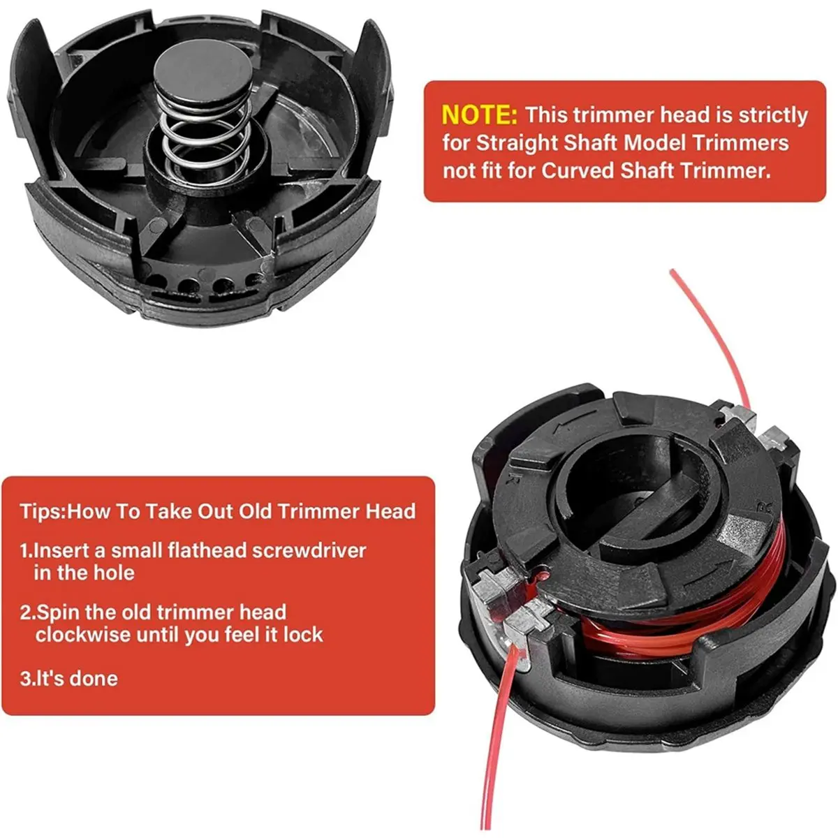 3 Pack String Trimmer Head Compatible for Speed Feed 400 SRM-230 SRM225 SRM-210 T195S T220 T222 T230 Straight Shaft