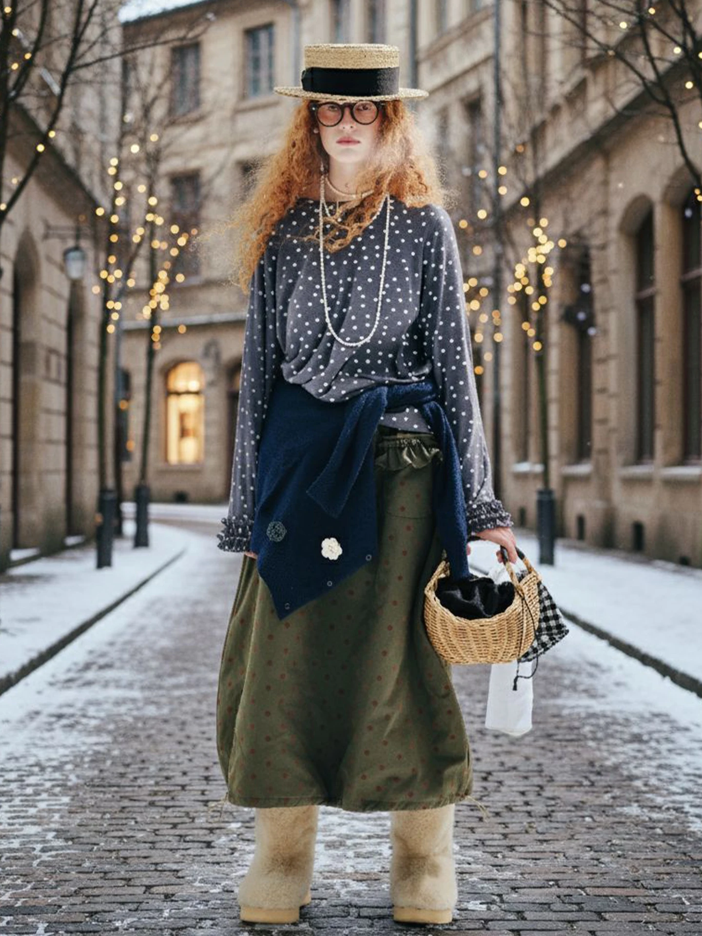 

Inner T - shirt Polka Dot Print Batwing Sleeve Daily Commute & Outer Wear Lazy & High - end Style 255259