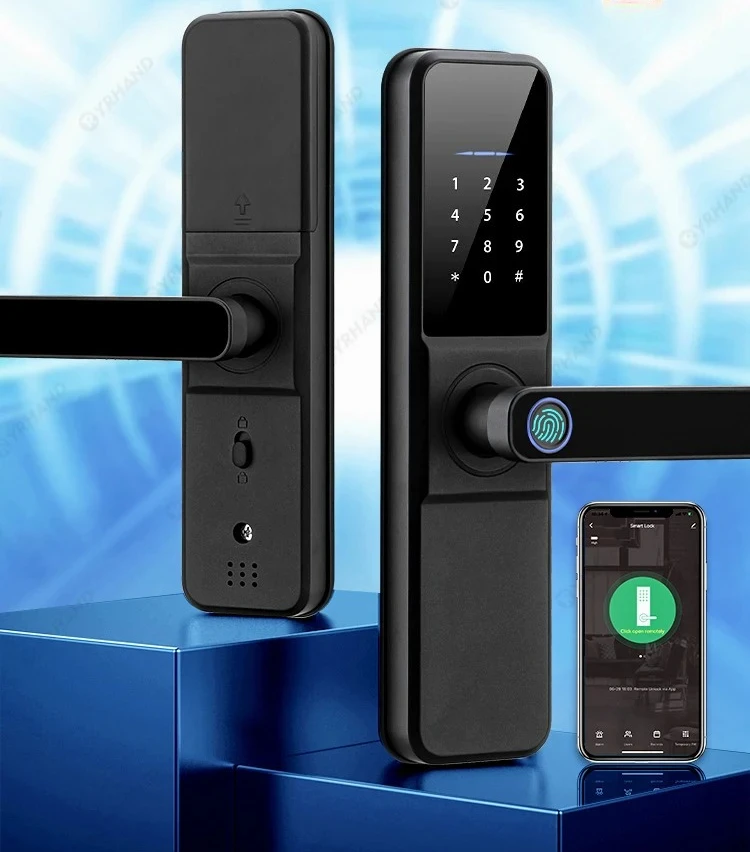 

Tuya wifi App Unlock fechadura Biometric eletronica digital Waterpoof Fingerprint IC card Smart Door Lock for Home
