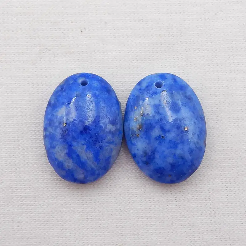 

New Design Semiprecious Natural Stone Lapis Lazuli Earring Bead Accessories 18x13x6mm 5g