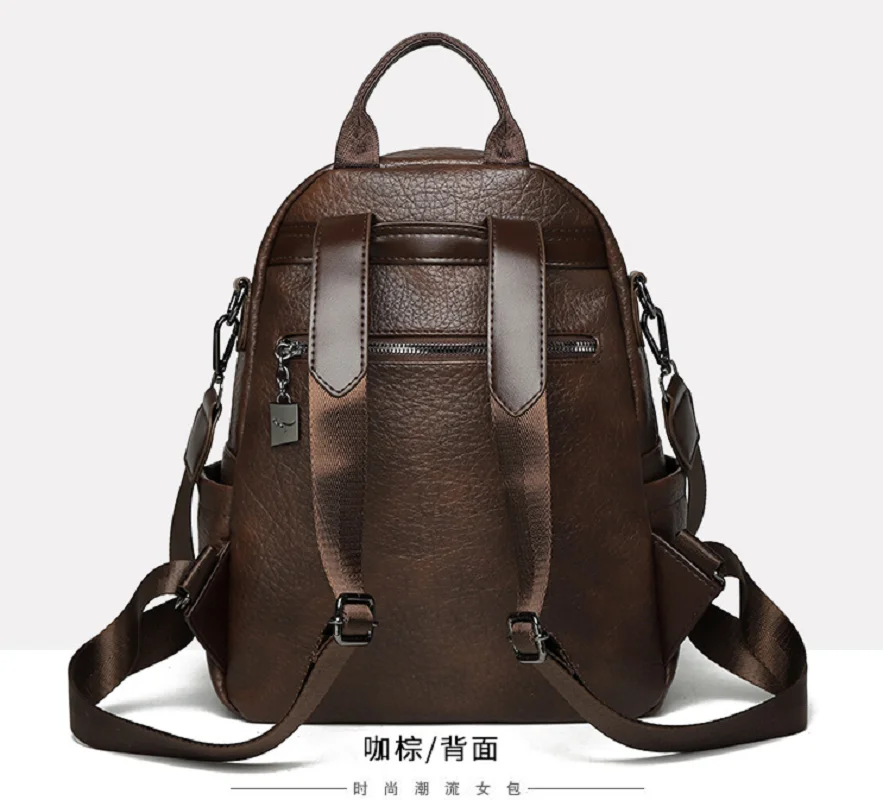 2025 novas mochilas de viagem de couro de alta qualidade moda feminina vintage grande capacidade sacos ombro totes mochila crossbody