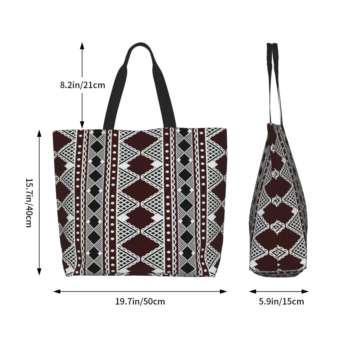 Moda Kabyle Carpet Amazigh Ornament Torba na zakupy wielokrotnego użytku Afryka Etniczne geometryczne artykuły spożywcze Płócienna torba na ramię na zakupy