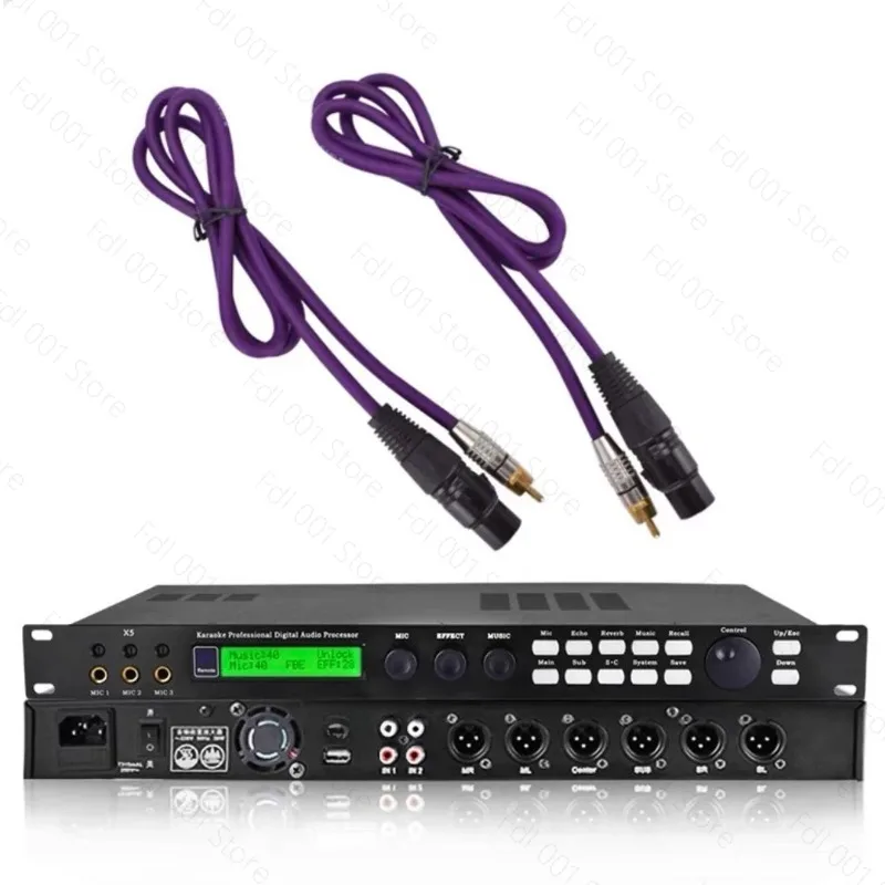 X5 Pre‑Audio Processor Karaoke KTV Outdoor Pre‑effect Unit 3‑Level Anti‑Feedback Reverb Vocal Effects Processor
