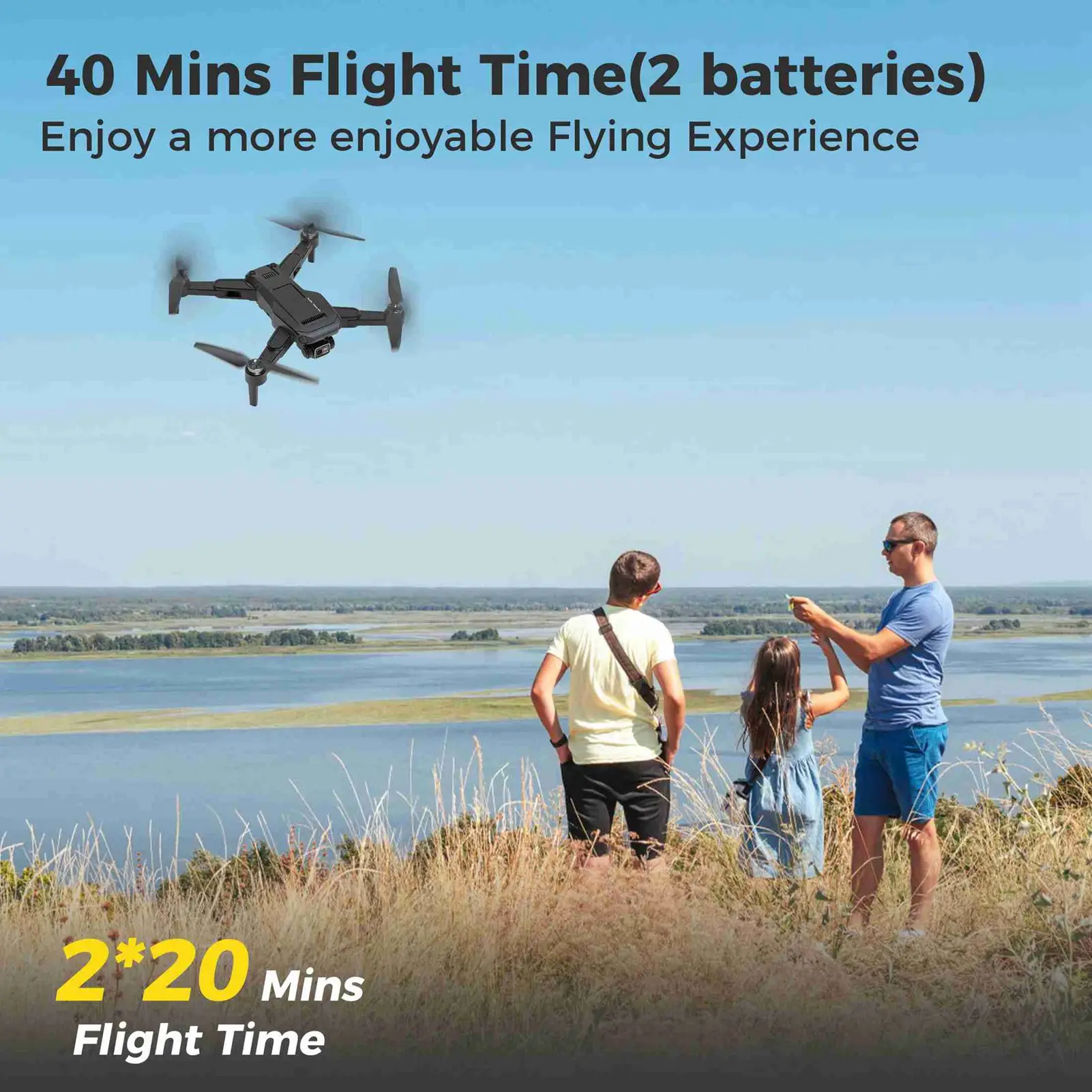 

Foldable Drone RC Drone Brushless Motor Long Flight Times GPS Drone Quadcopter with Remote Controller 2 Batteries RC Quadcopter