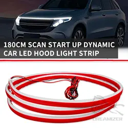 180cm/240cm Car Hood LED Daytime Running Light Strip Waterproof Flexible Auto Decorative Atmosphere Lamp Ambient