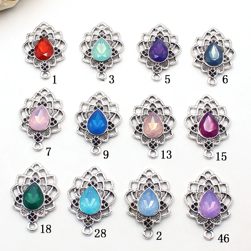 10Pcs 23 * 35mm Leaf Shaped Alloy Pendant Accessory Diy Wedding Dress Headdress Bow Decoration Accessories