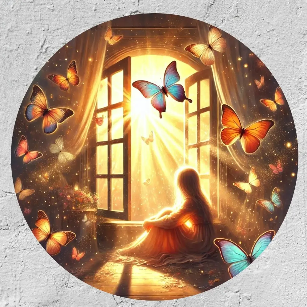 ภาพวาดบนแผ่นดีบุกวินเทจทรงกลม งานศิลปะอะลูมิเนียมสำหรับตกแต่งบ้าน สำนักงาน ห้องครัว ห้องนอน บาร์