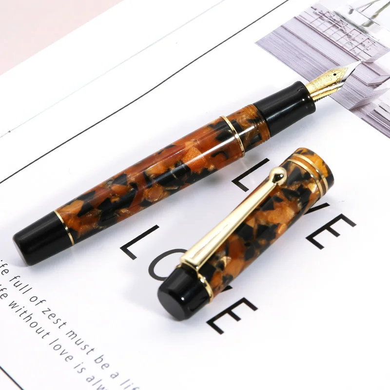 SHUIYAO High End Business Acrylic Fountain Pen, Fish Scale Hand Polished Pen Tip 0.5/1.0mm  Signature Gift Box Calligraphy Pen