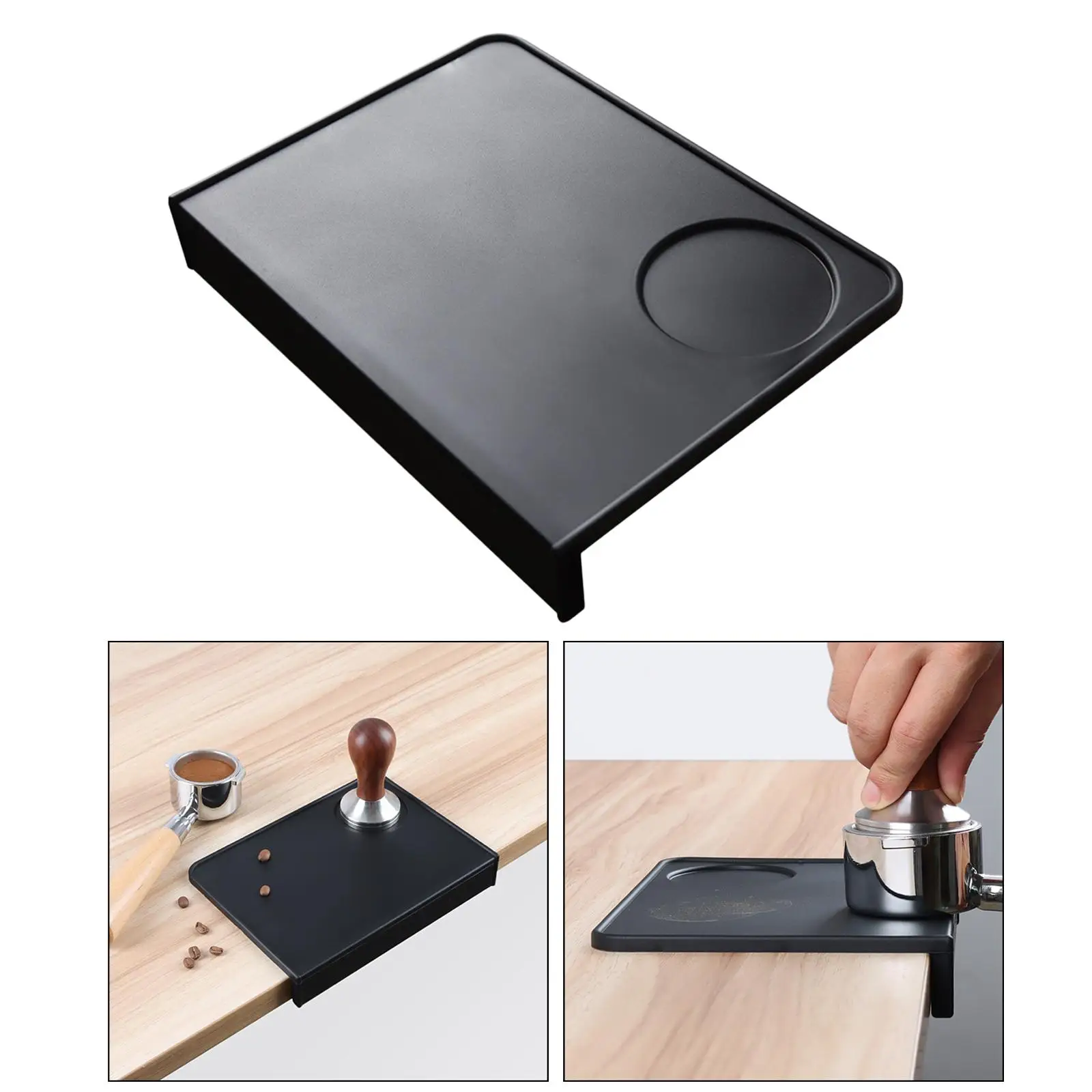 Soft Silicone Coffee Tamper Mat Odorless Espresso Silicone Mat Non-Slip Corner Edge Pad Your Counters