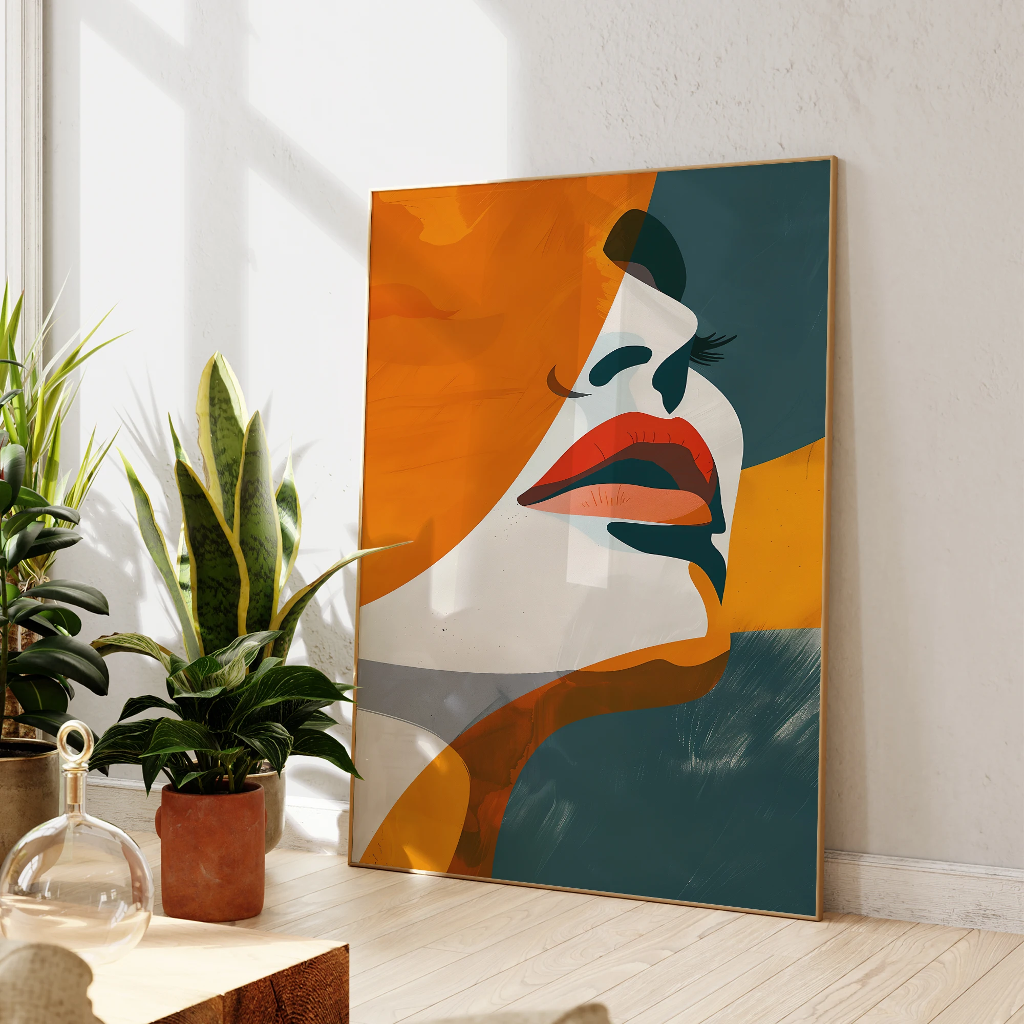 

Современная абстрактная картина с изображением цветной женщины, размышляющей, на холсте, постер для гостиной, спальни, домашнего декора