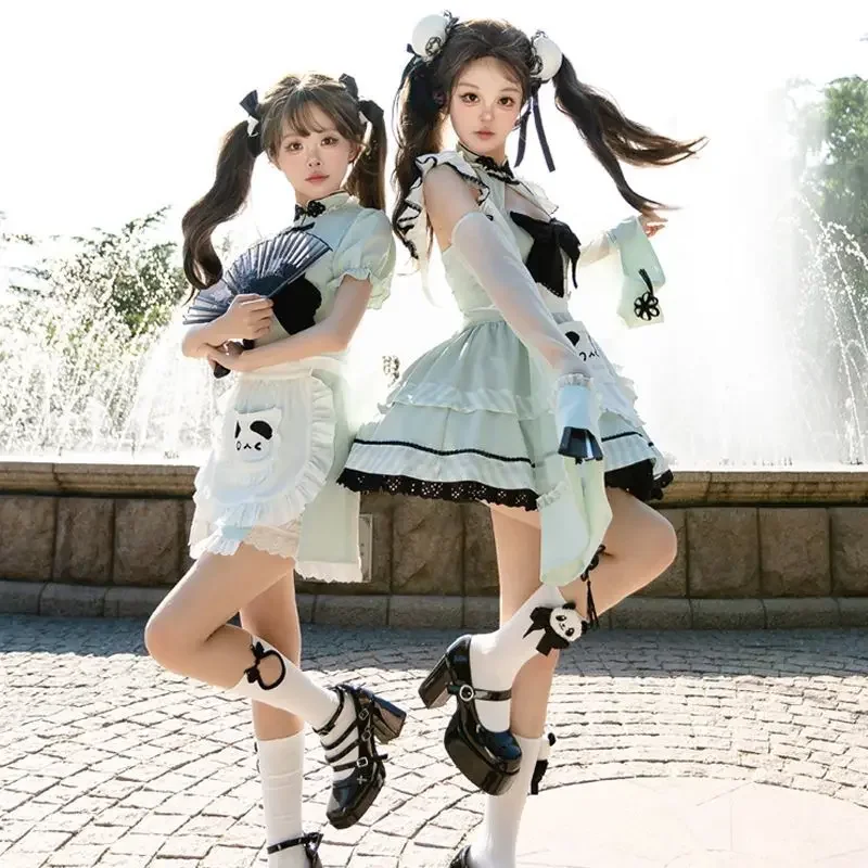 

2026 Chinese style Lolita modified cheongsam dress cute Chinese maid outfit