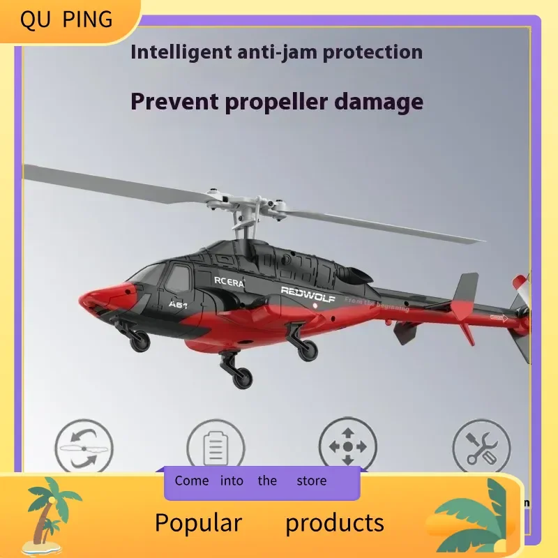 Rhsky A61 Elicottero telecomandato Giocattolo per bambini Regalo Piccolo lupo volante Simulazione senza pilota di combattimento a quattro vie ad altezza fissa