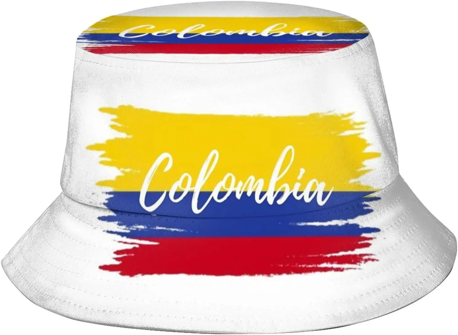 Colombia Flag Bucket Hat for Women Men Summer Travel Beach Sun Hat Outdoor Colombian Cap Unisex Bucket Hats