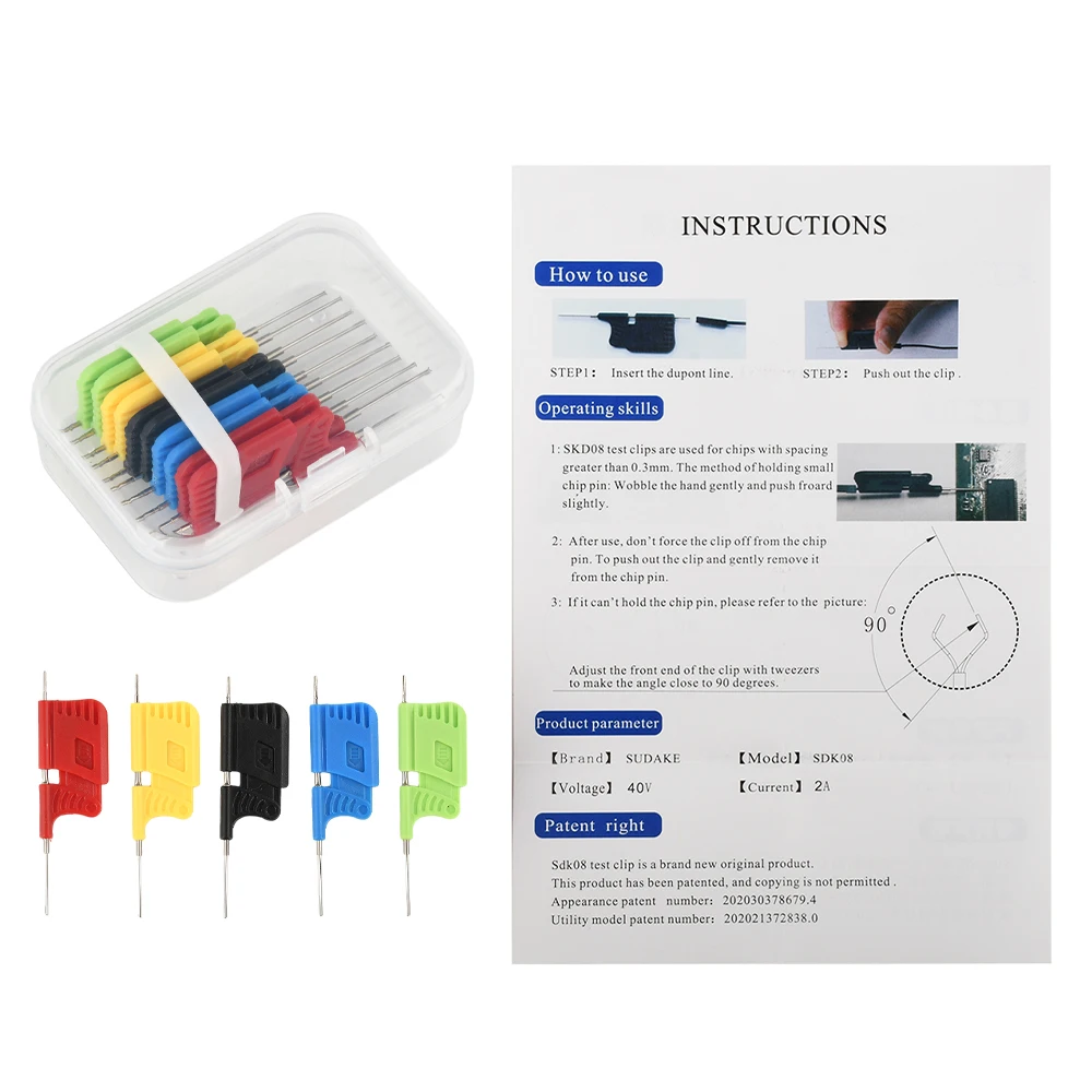 10PCS Universal IC Chip Micro IC Clamp SOP SOIC TSSOP TSOP SSOP MSOP PLCC QFP TQFP LQFP SMD IC Chip pin Clip DIP Logic Analysator – Detail 6