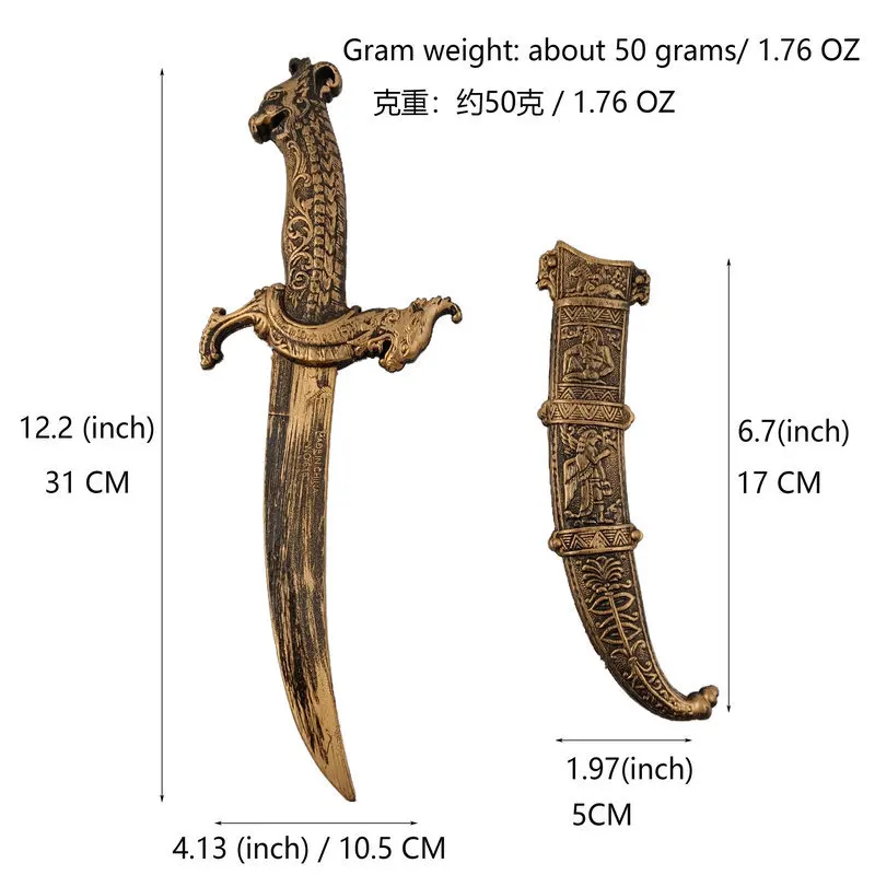 Puntelli per armi da spettacolo per feste coltello da pugnale egiziano in plastica coltello da pirata scheletro Ghost Face Machete puntelli di Halloween