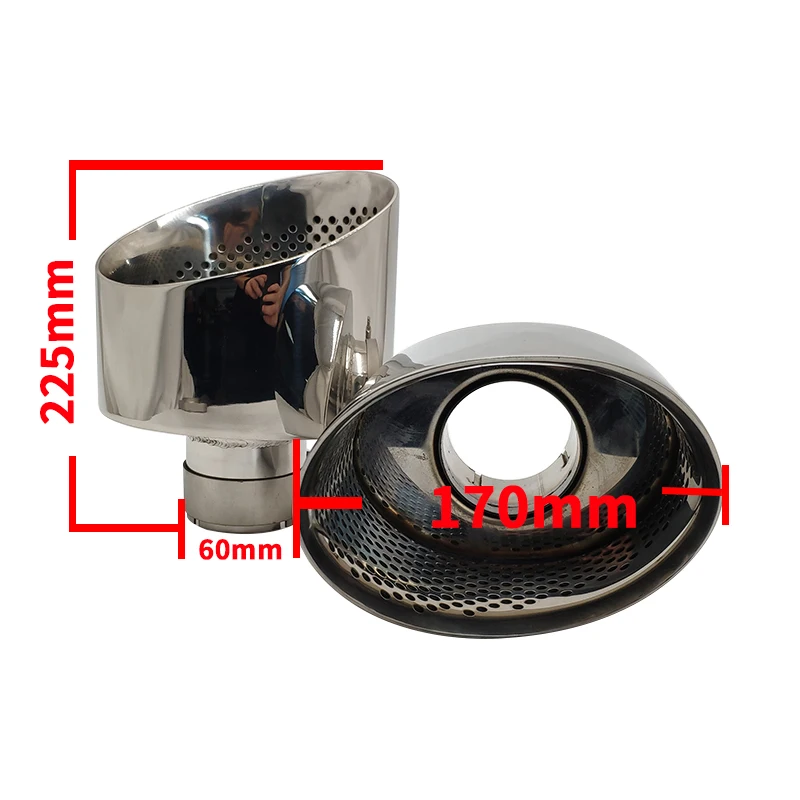 For Audi Oval Exhaust Tip A3 A4 A5 A6 A7 Upgrade To RS3 RS4 RS5 RS6 RS7 Look Tailpipe Nozzle Exhaust System Muffler Tip