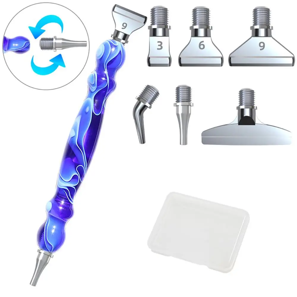 Stitch Sewing Accessories 5D Diamond Painting Point Pen Alloy Replacement Pen Heads Resin Diamond Painting Pen Resin Pen