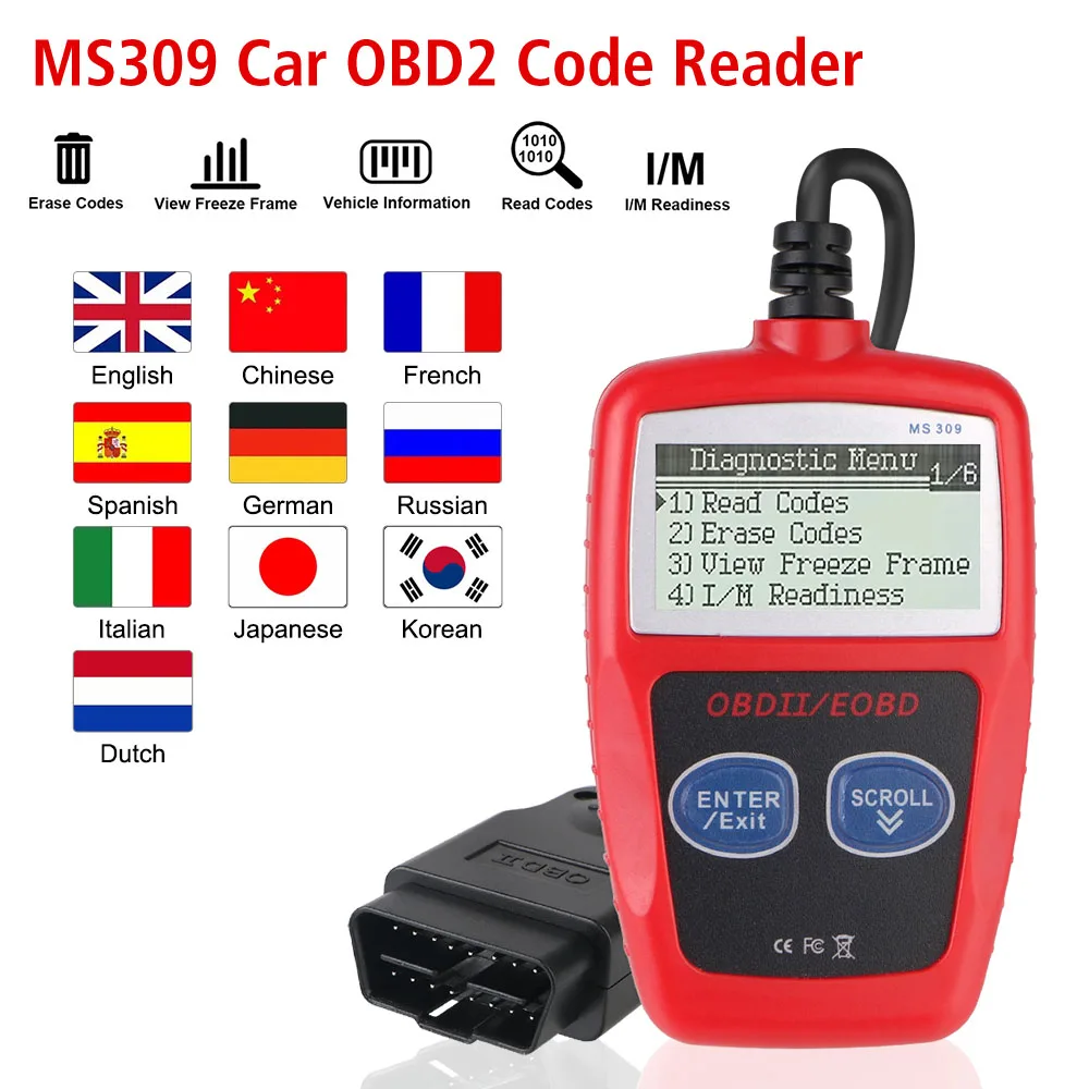 Universal Version Car Diagnostic Tools Fault Code Clear Digital Display OBD 2 Scanner Multi Functional OBD2 Code Reader