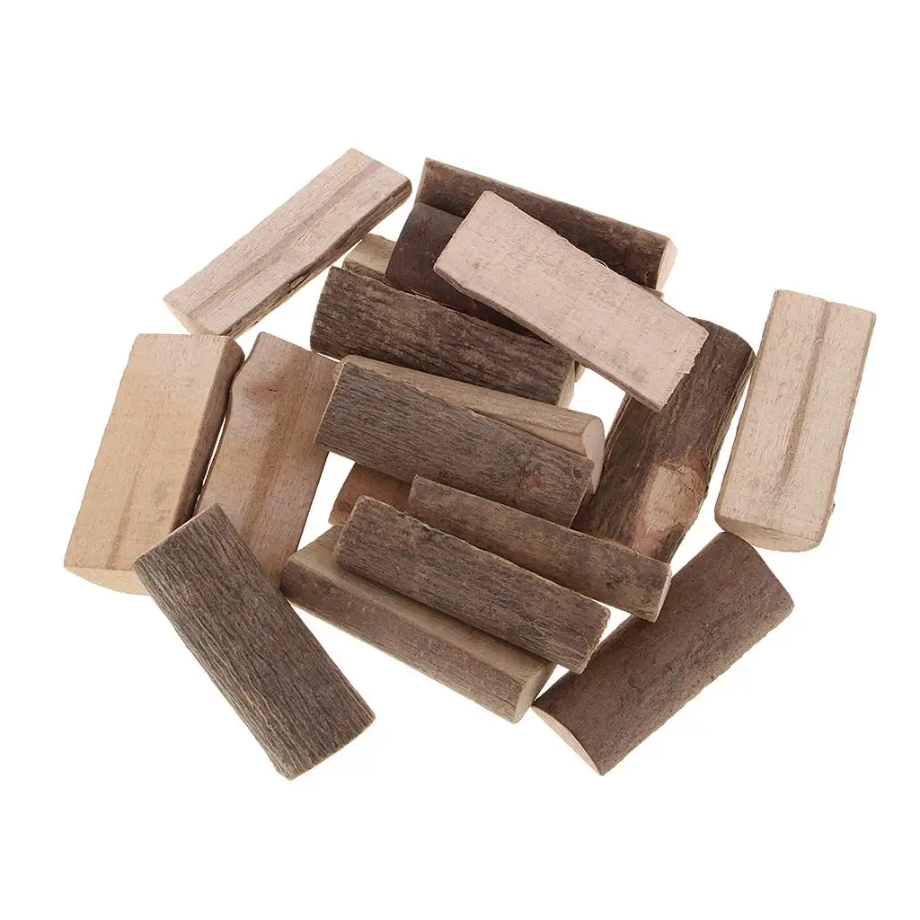 20 Pack 0.6x1.4inch Natural Mini Wood Sticks Half Round Rustic Tree Bark Log