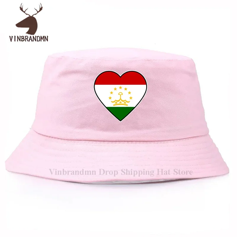 Tajik Tadzhik Heartbeat I Love Tajikistan Country Flag Heart Family baseball cap summer outdoor visor bucket hat 100% cotton hat