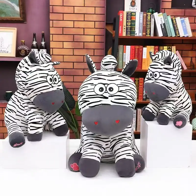 

cartoon zebra plush toy lovely zebra squatting pose soft doll Christmas gift b2830