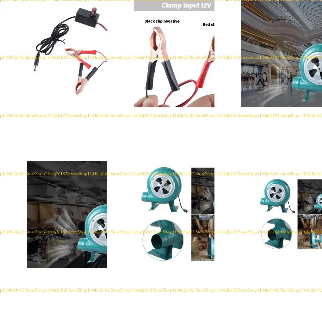

Q2Q4 High Velocities 12V 2A Blower with 130cm Cable Small Air Blower with Battery Clip for Outdoor Cooking & Starting