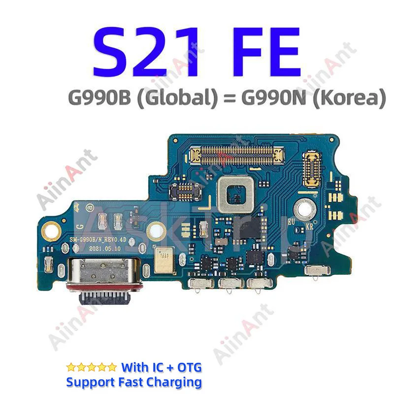 Aiinant USB Port Charging Board Dock Connector Charger Flex Cable For Samsung Galaxy S21 Ultra Plus FE G991B G991N G991U G996B