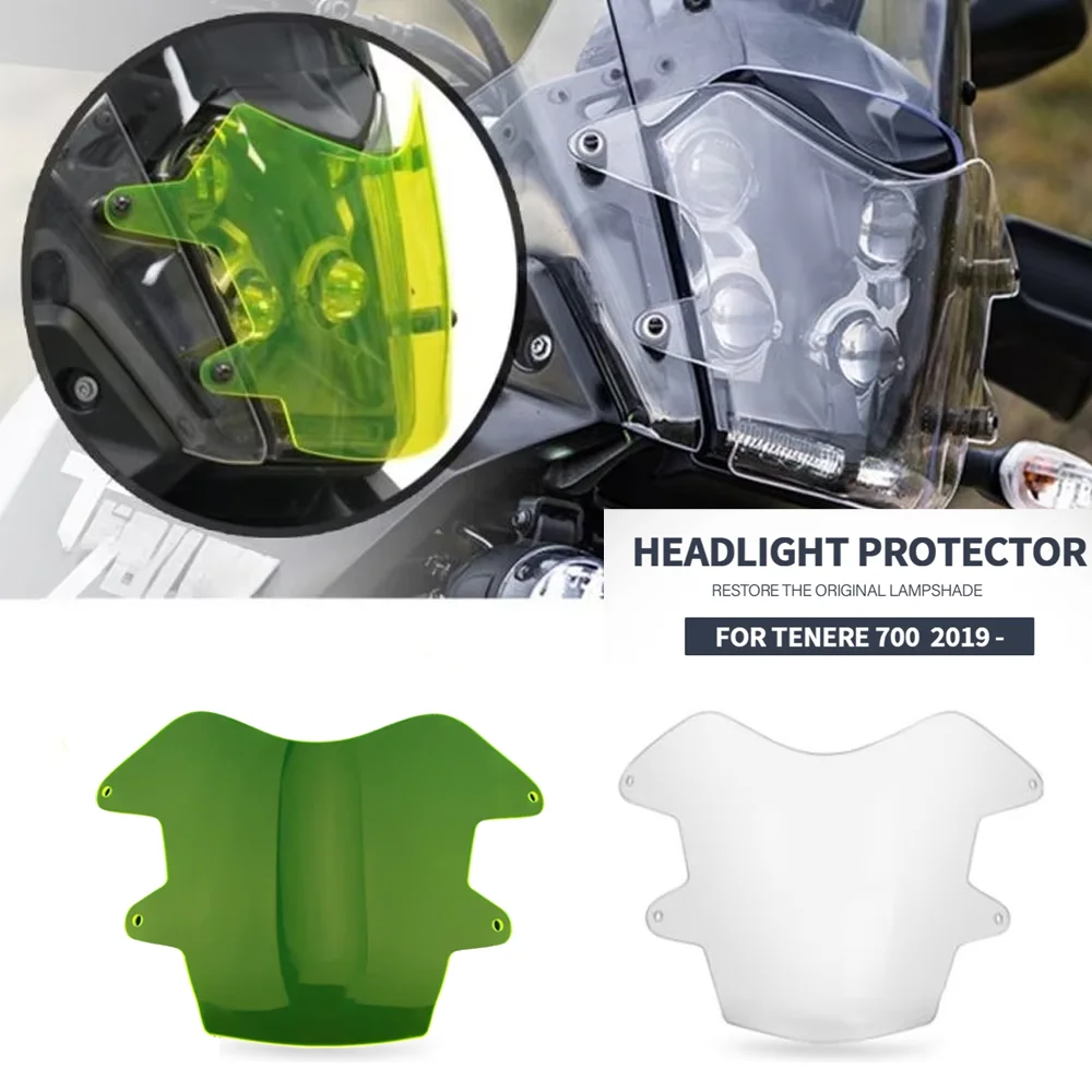 

For YAMAHA Tenere 700 Tenere700 XT700Z XT 700 Z 2019-2023 Motorcycle Acrylic Headlight Protector Light Cover Protective Guard