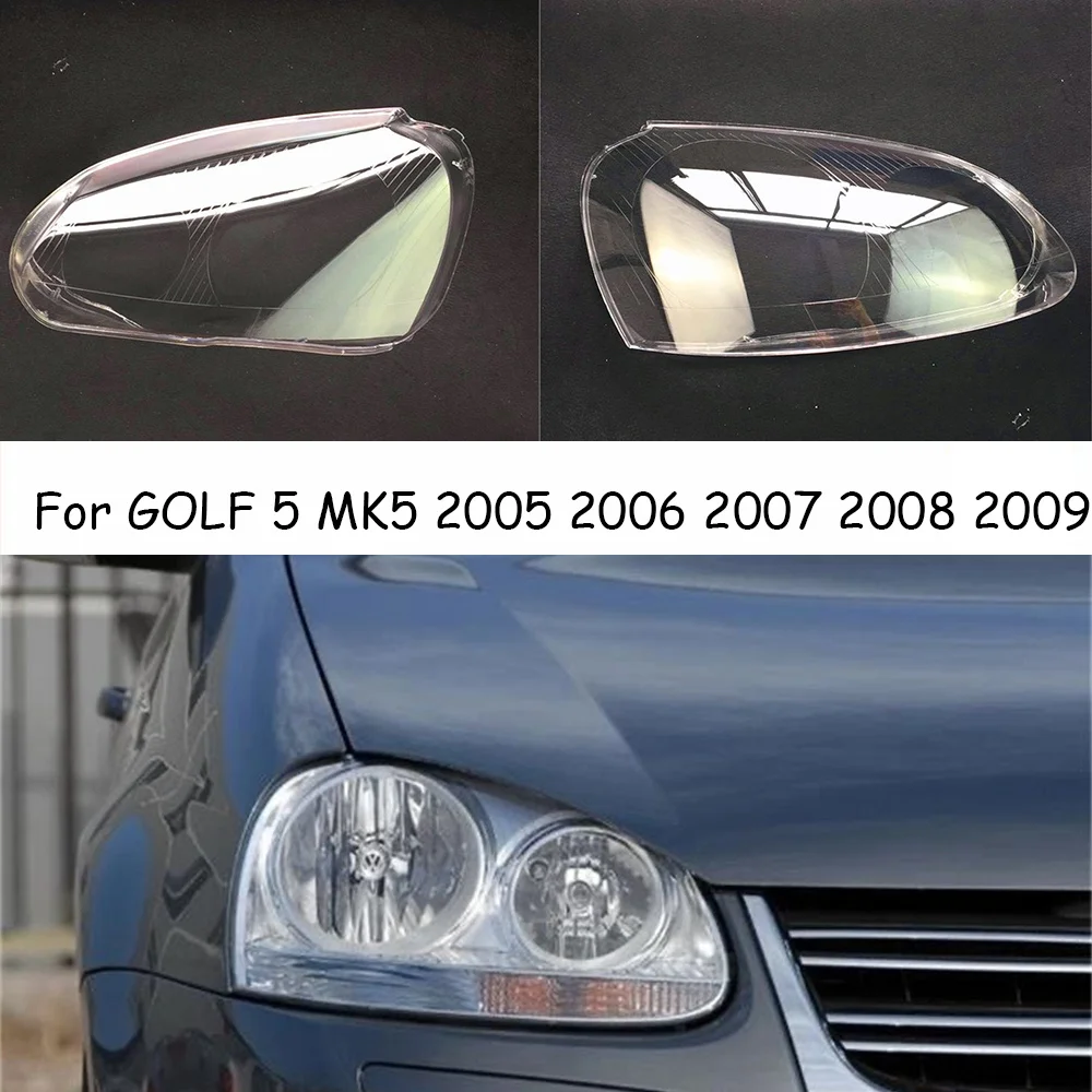 Soczewki reflektorów obudowa do VW GOLF 5 MK5 2005 2006 2007 2008 2009 światła samochodowe reflektor lampa czołowa pokrywa reflektor zastępczy soczewki reflektorów