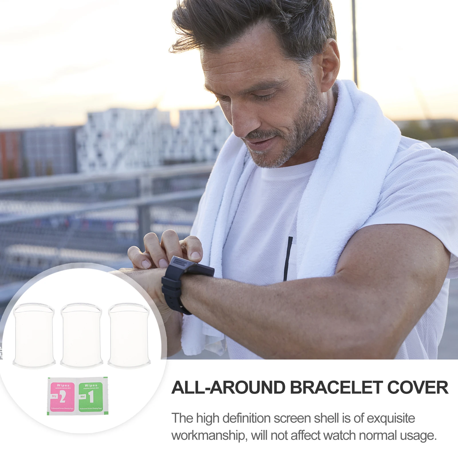 

3 Pcs Screen Protector Watch Case Shell Protective Film Smartwatch -Around Tpu Bracelet