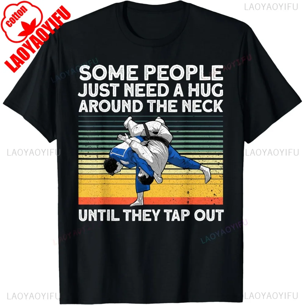 

Некоторые люди, просто нужно обнимать шею, джиу-джитсу BJJ, бразильское джиу-джитсу, забавная хлопковая мужская футболка с короткими рукавами