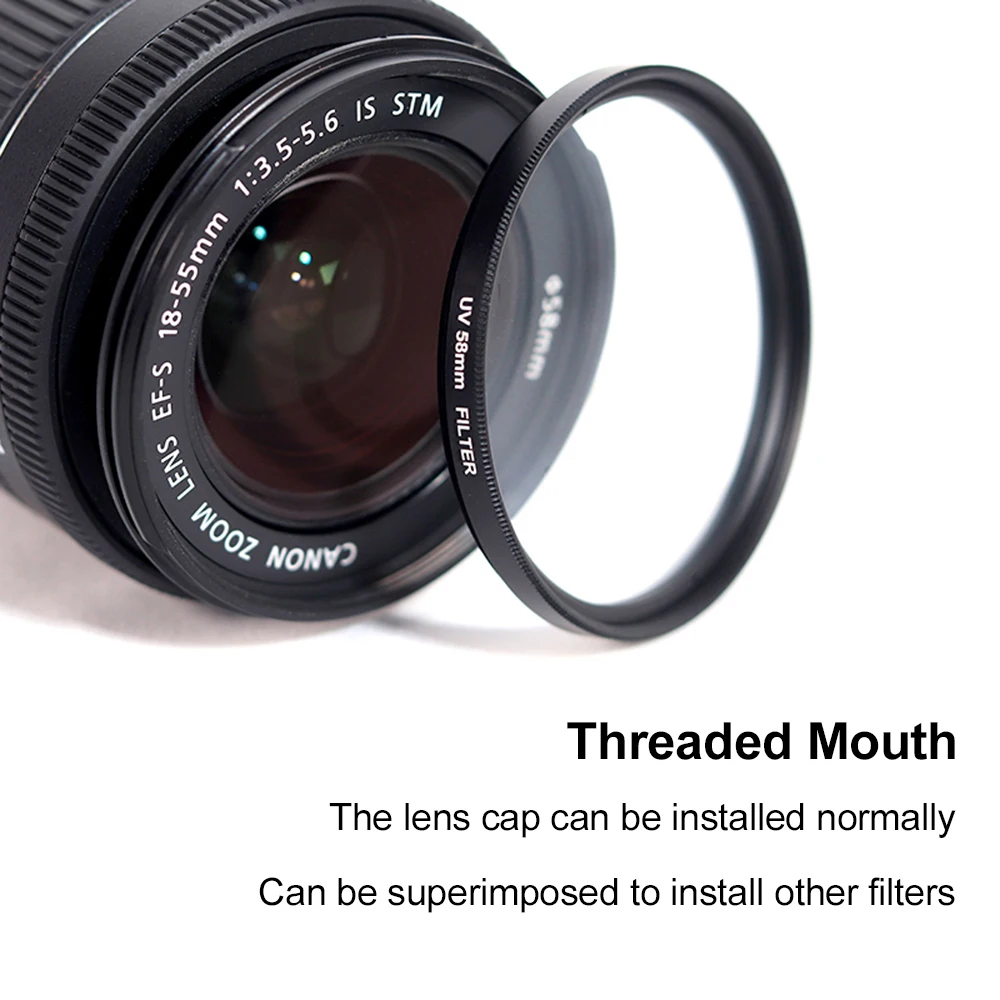 37-82 مللي متر عدسة الكاميرا الرقمية UV تصفية طبقة مزدوجة طلاء تصفية عدسة حامي لكانون نيكون سوني فوجي DSLR SLR كاميرا