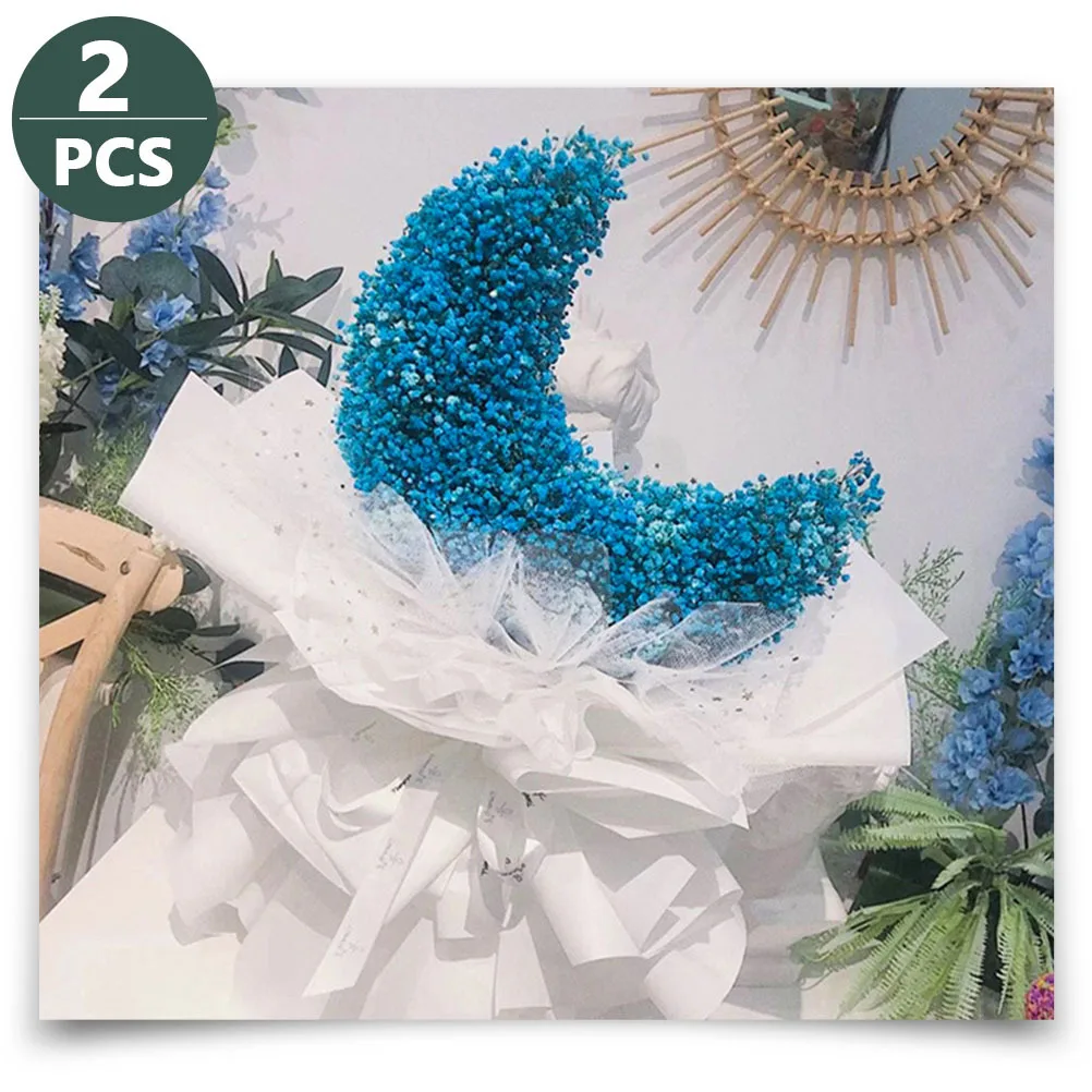 

2Pcs Moon Shape Flower Mud Practical Eco-Friendly Absorbent Flower Base Tools Wedding Arrangement Green Wedding Decor Supplies