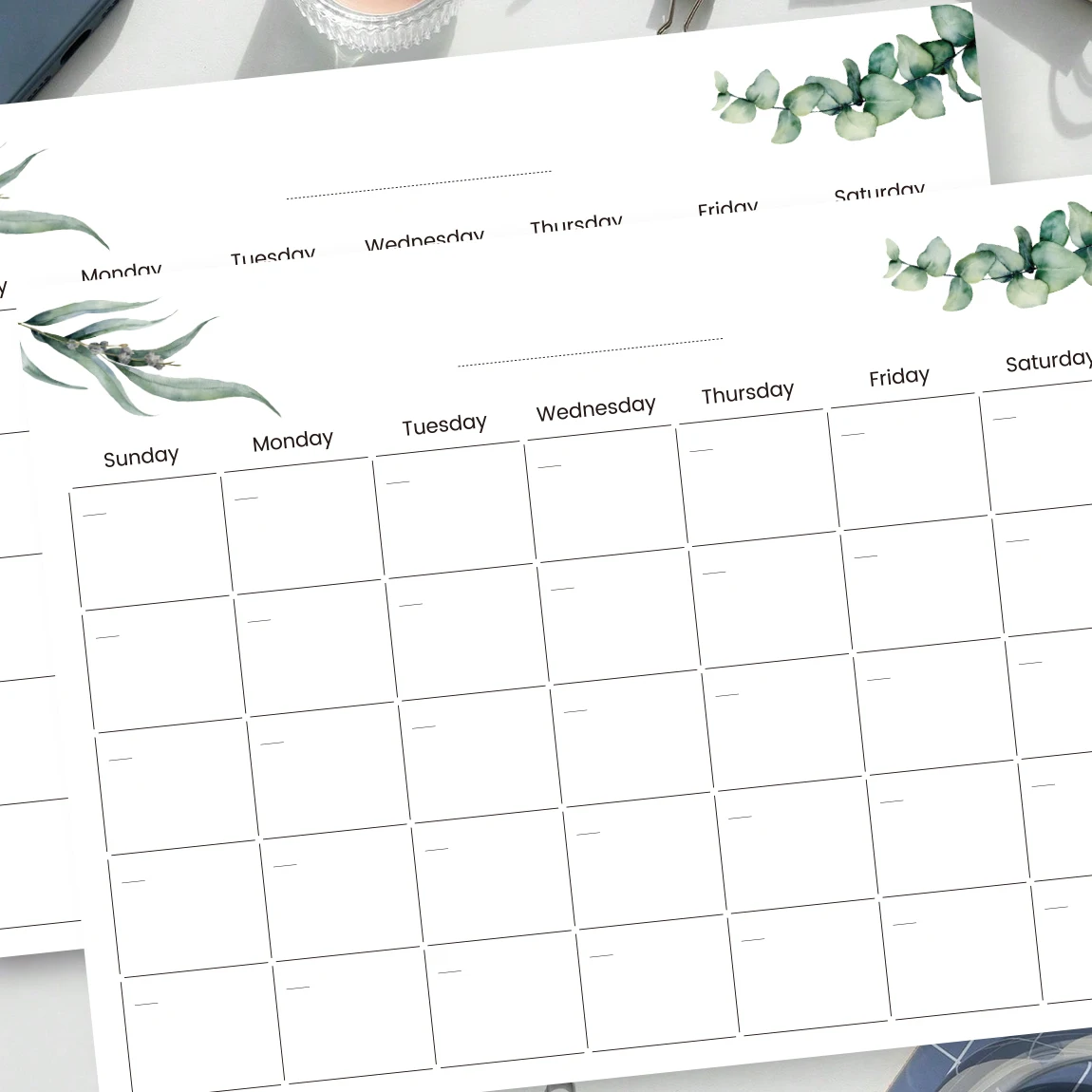 A4 Undated Monthly Calendar Planner, Large Desk Pad with Blank Date Boxes for Scheduling, Appointments, and Task Organization