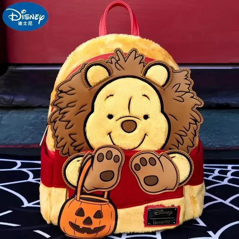 Disney Winnie The Pooh New Mini Plush Backpack Brand Fashion Women's Backpack Cartoon  School Bag High Quality Festival Gift