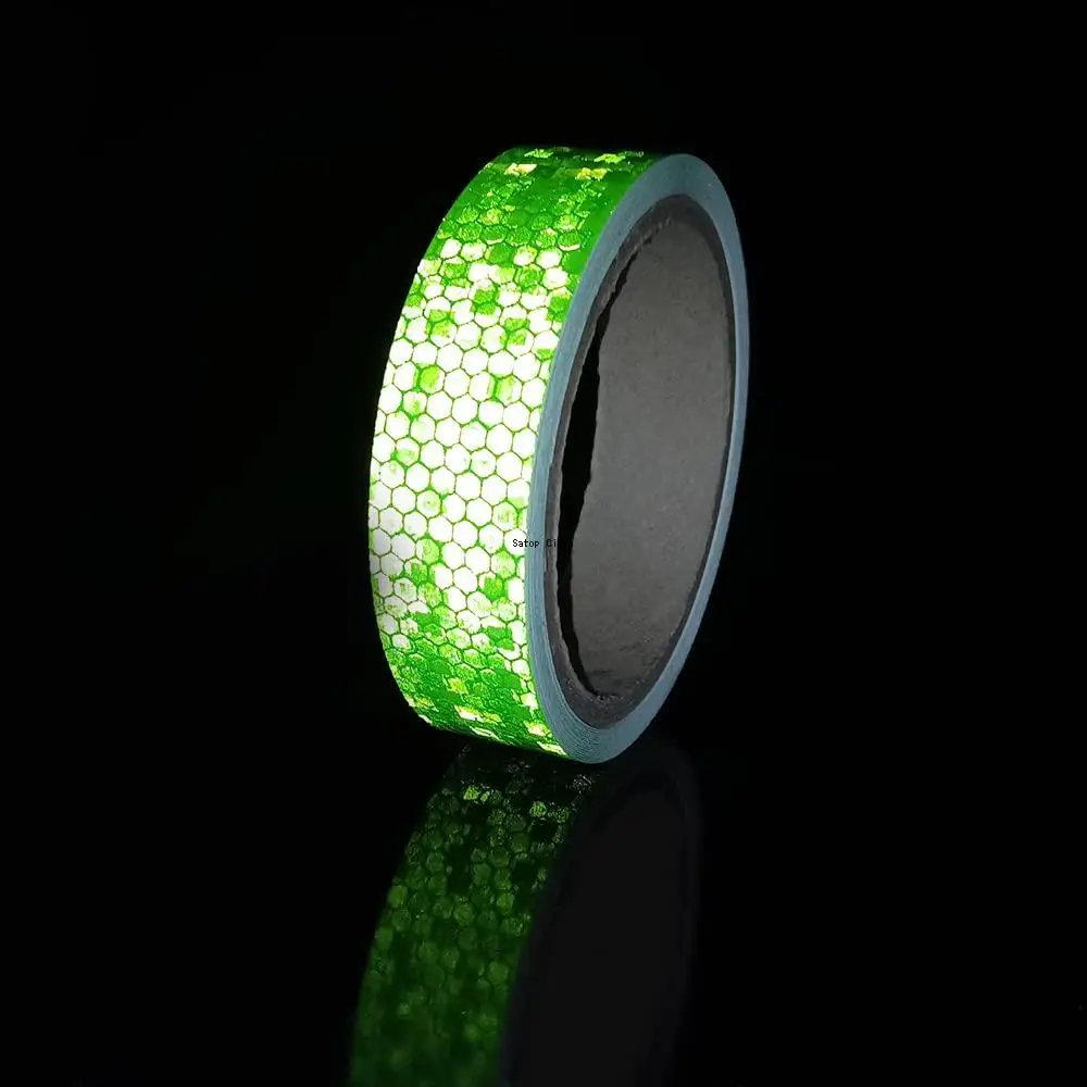 2.5cm*10m Green Reflective Self-Adhesive Tape Bicycle Warning Stickers Waterproof Safety Caution Reflectors Strips For Car Truck