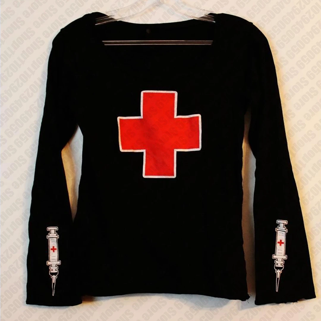 Camisetas gráficas Vintage estilo Y2k, camisetas ajustadas con gráficos Vintage para bebés, camisetas Punk de manga larga para mujeres, ropa de calle Sexy, Tops cortos Emo Girls 2000s