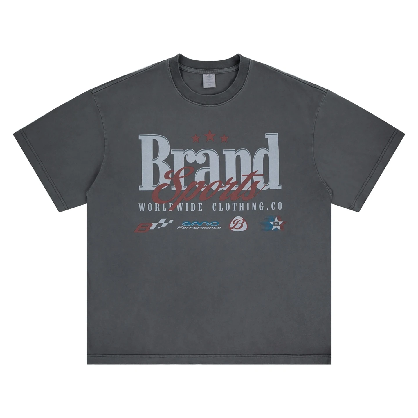 

Waed American Street Sle f Sve T-irt ex Loose Casual High Street Trend ort Sve Top Letter Print Youth Fa...