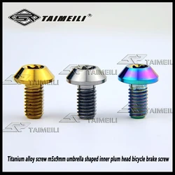 TAIMIELI titanium alloy screw m5x9mm umbrella shaped inner plum head bicycle brake screw