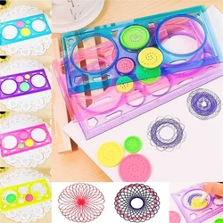 2pcs Geometric Rule Washable Drawing Painting Graphics Stencils Scale Template Sets for Kid Craft, School Project Random color
