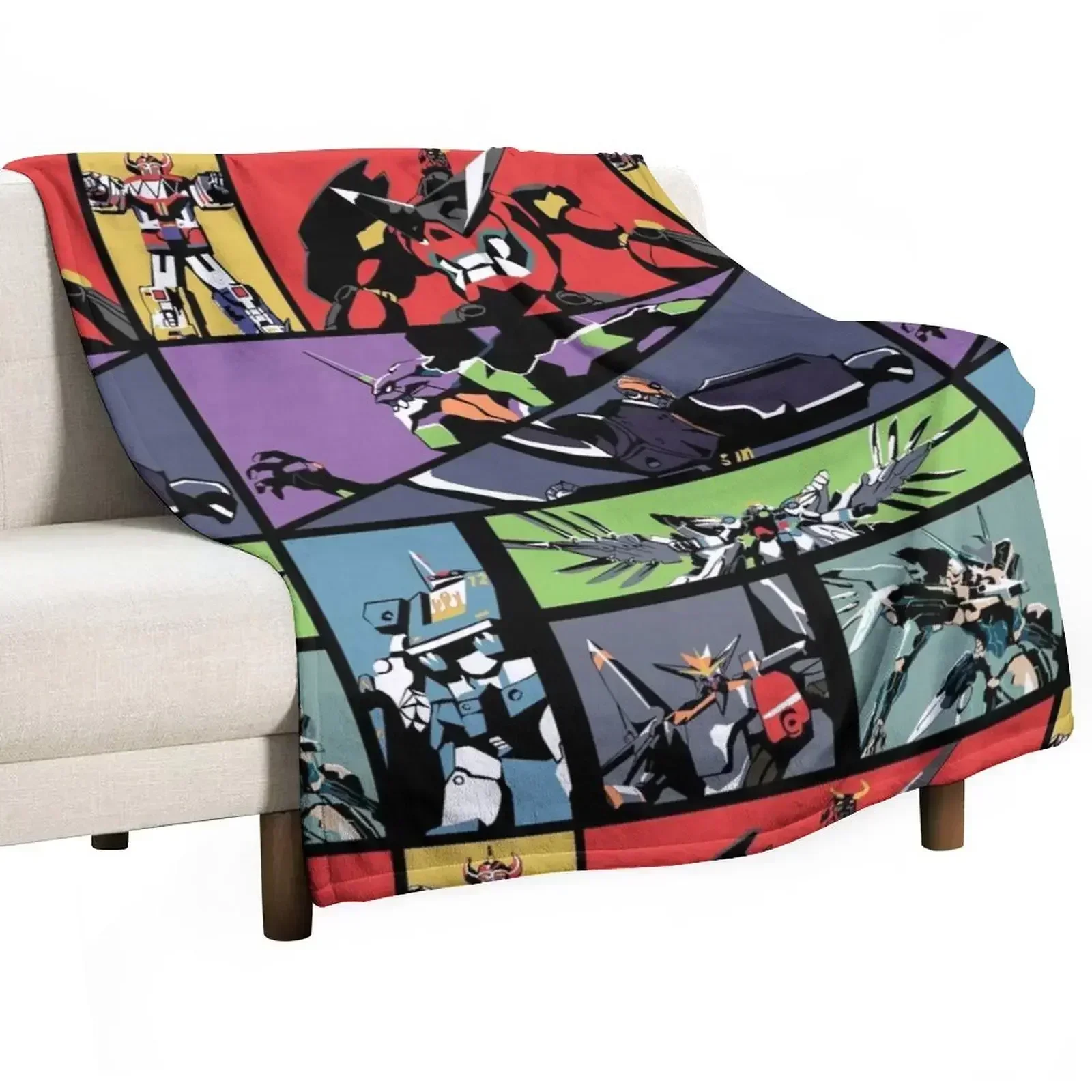 

Super Robots Throw Blanket Flannels Hairy Personalized Gift decorative Blankets