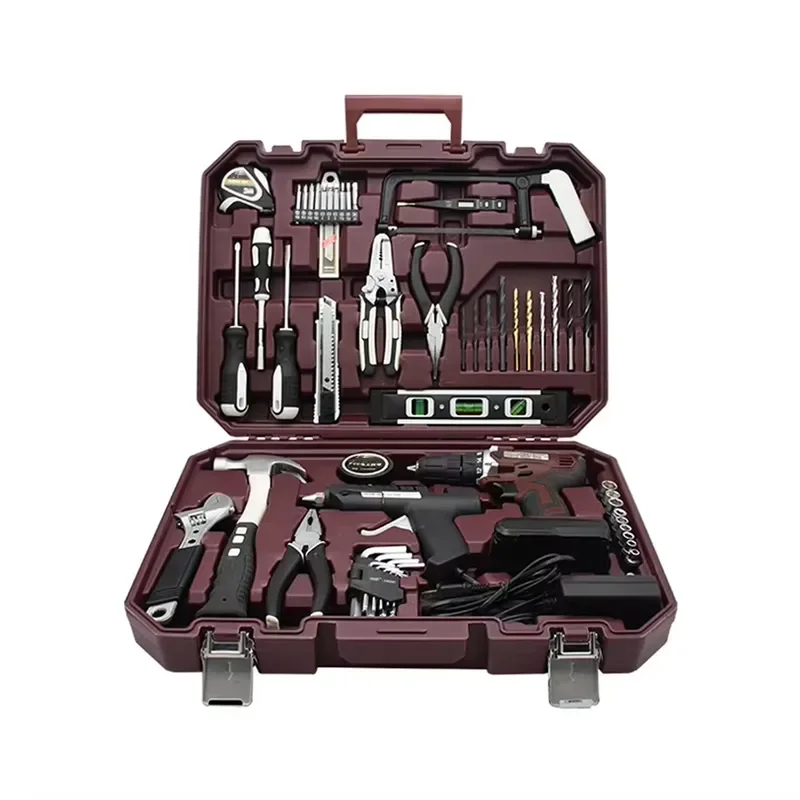 148PCS Multifunction Household Electric Drill Machine Tools Set Kitchen Garden Tool Cases Professional Complete Hand Tools