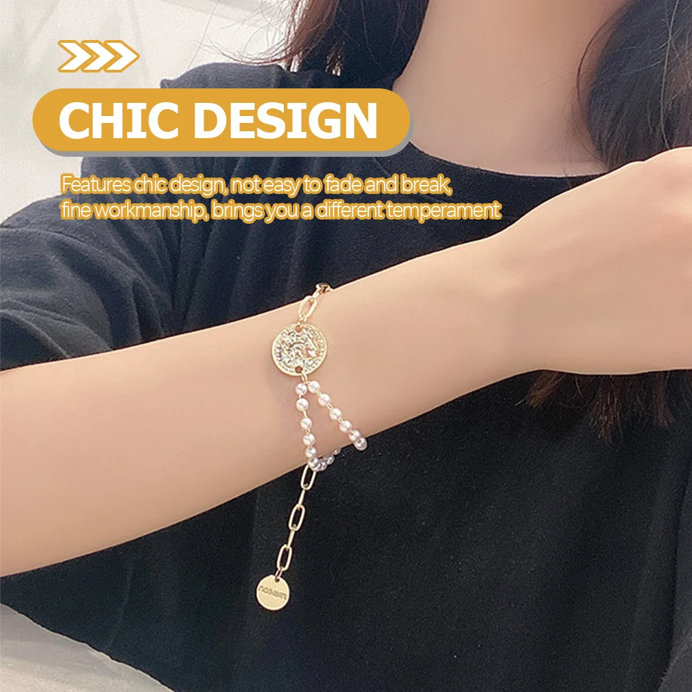 Elegant Pearl Chain Bracelet Wrist Decor Accessory Trendy Women Jewelry Creative Charm Decorative Wrist Chain Gift For Girls